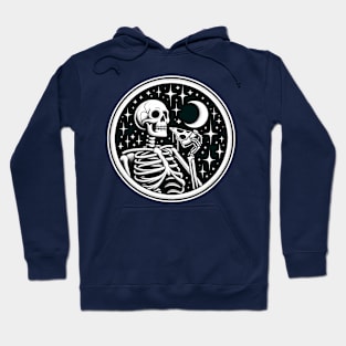 Skeleton enjoying a Slice of Pizza Hoodie